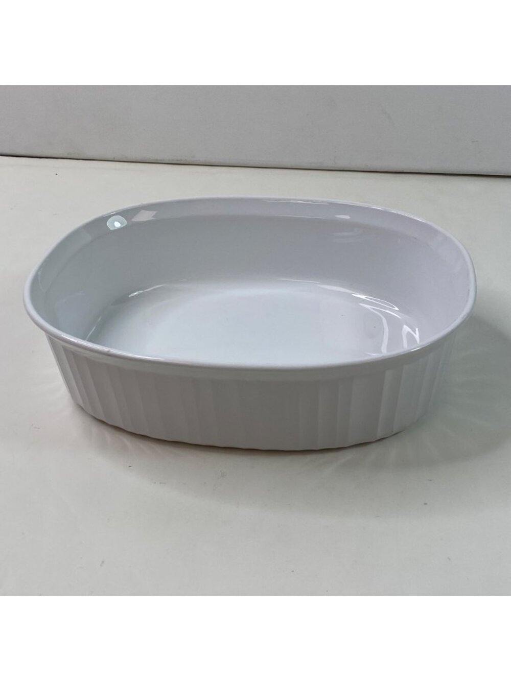 CorningWare French White 9.5" Oval Baking Dish Ribbed